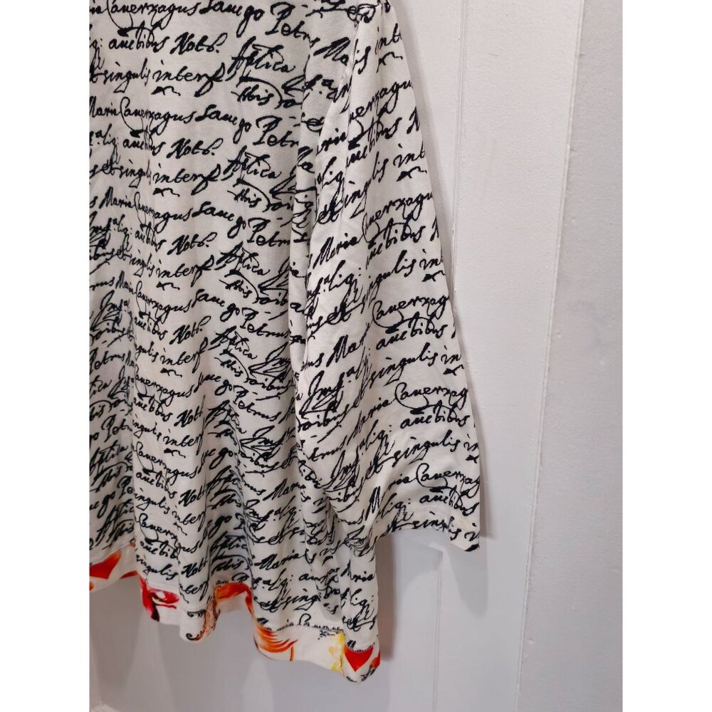 T/O Thomas & Olivia Women's 1XL Zip Up Jacket Handwriting Artsy Art2Wear Boho - Picture 9 of 15